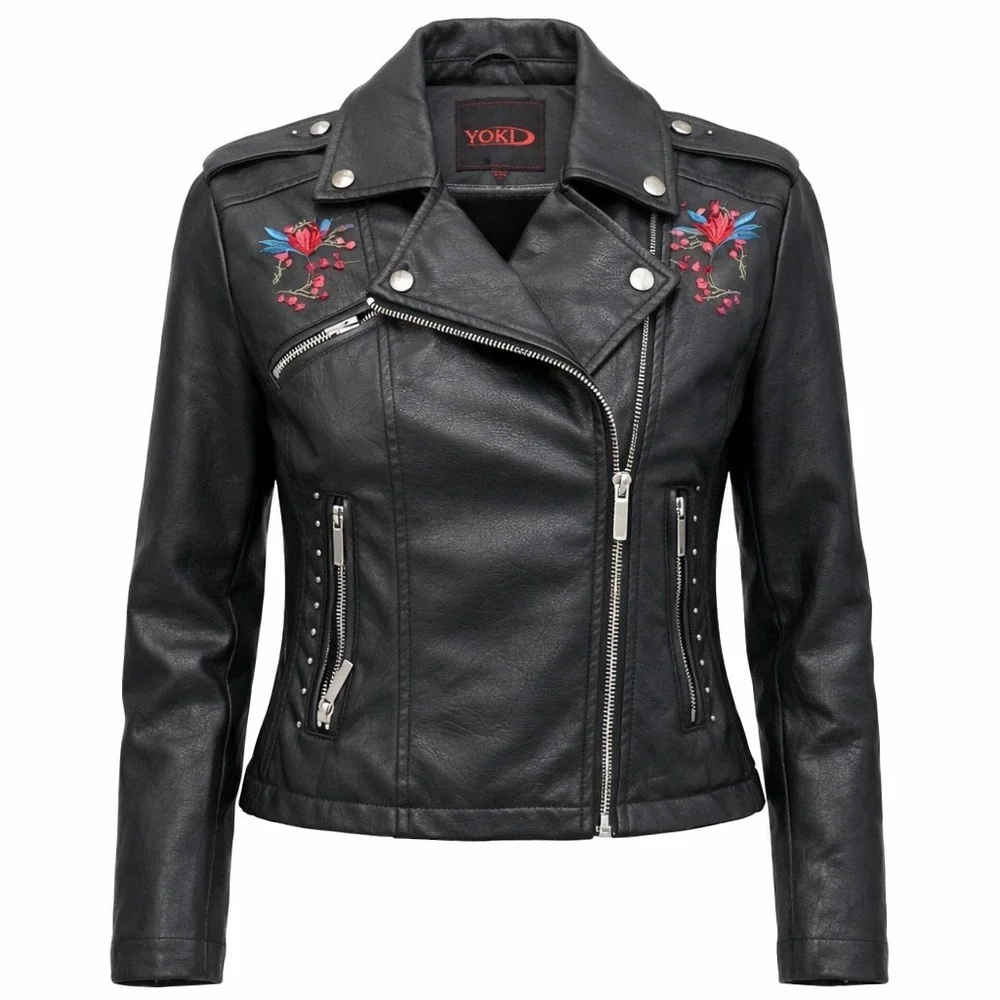Yoki Faux Leather Zipper Jacket Girls Large 12-14‎ Motorcycle Moto